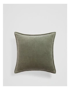 Pia Organically Grown Cotton Velvet Cushion 55x55 in Jade