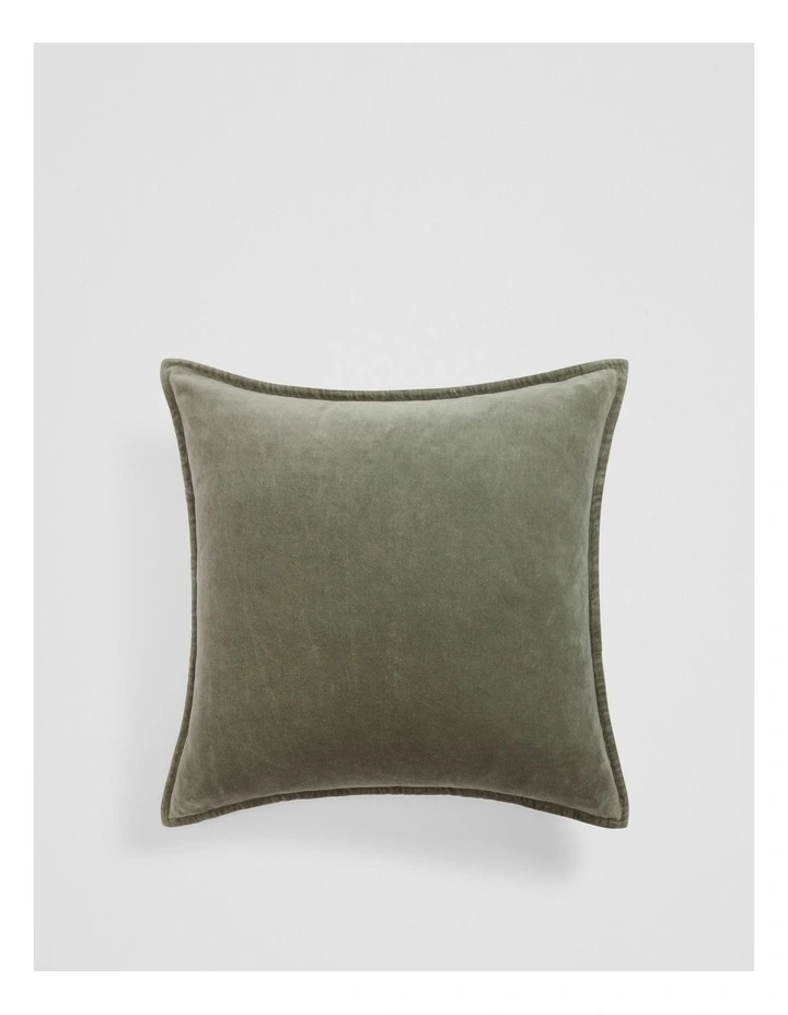 Pia Organically Grown Cotton Velvet Cushion 55x55 in Jade image 1