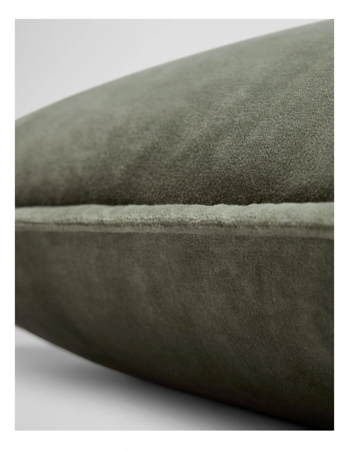 Pia Organically Grown Cotton Velvet Cushion 55x55 in Jade image 2