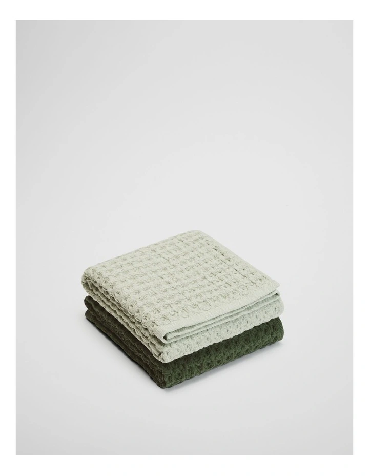 Meeka Verified Australian Cotton Tea Towel Pack Of 2 in Jade image 1