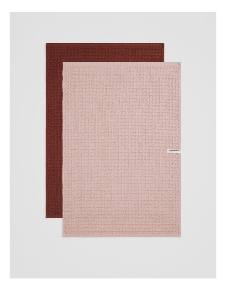 Meeka Verified Australian Cotton Tea Towel Pack of 2 in Musk image 3