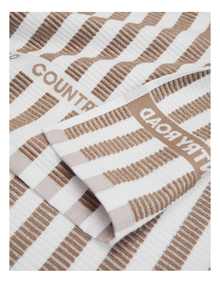 Stripe Verified Australian Cotton Tea Towel Pack Of 3 in Nutmeg image 2