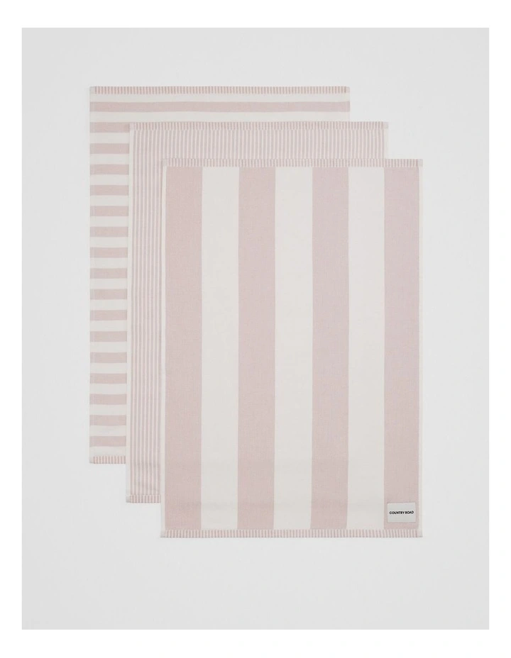 Isa Verified Australian Cotton Tea Towel Pack of 3 in Musk image 3