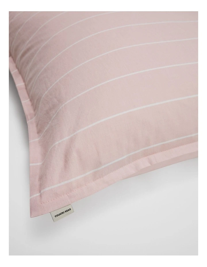 Brae Australian Cotton Stripe European Pillowcase in Musk Pink image 2