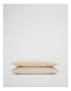 Brae Stripe Pillowcase Pair in Raffia