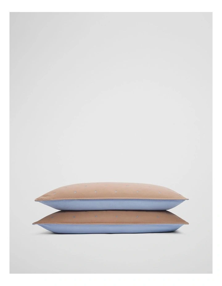 Lorris Australian Cotton Standard Pillowcase Pair in Nutmeg image 1