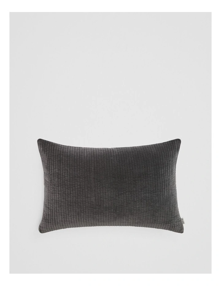 Marlon Organically Grown Cotton Velvet 40x60 Cushion in Charcoal image 1