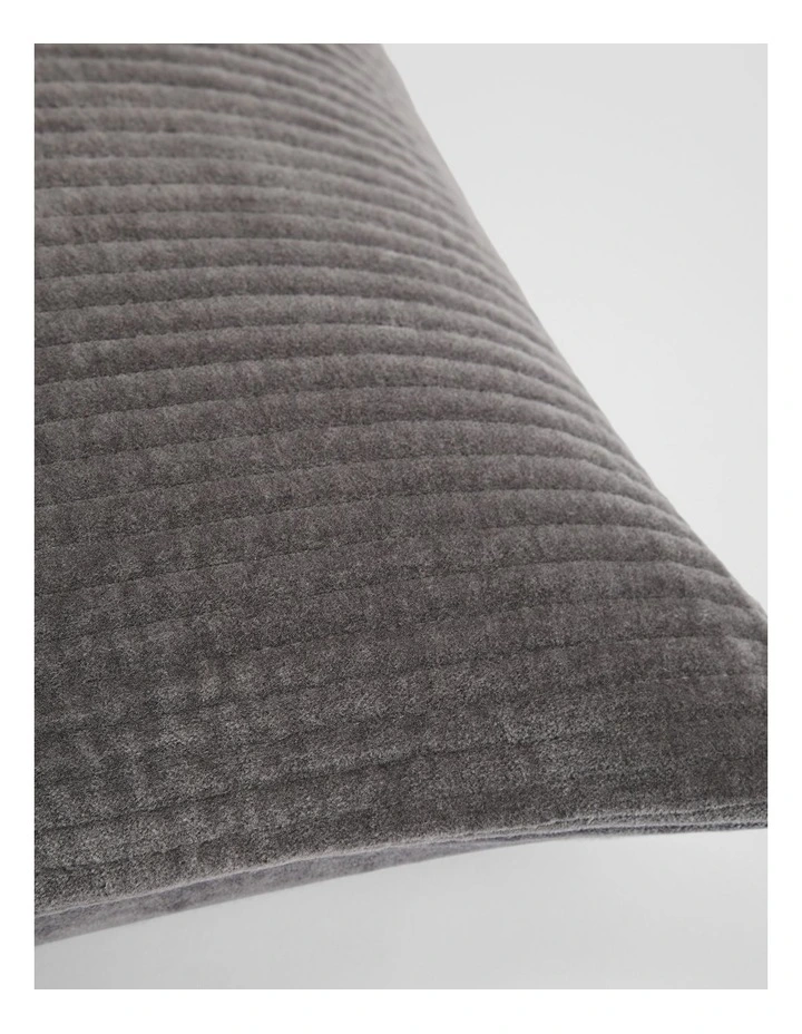Marlon Organically Grown Cotton Velvet 40x60 Cushion in Charcoal image 3