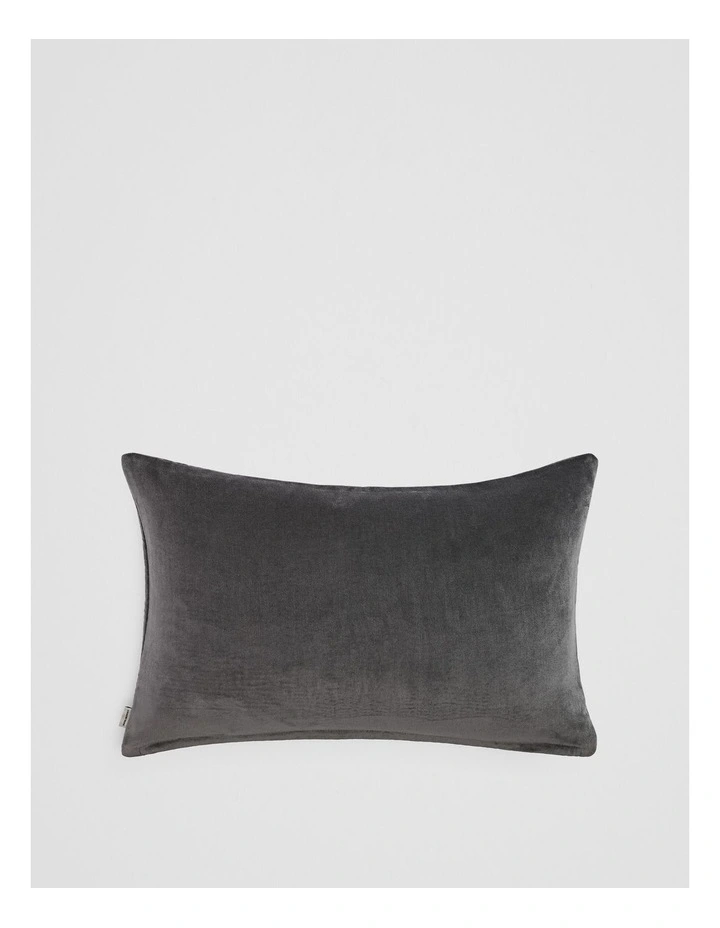 Marlon Organically Grown Cotton Velvet 40x60 Cushion in Charcoal image 4