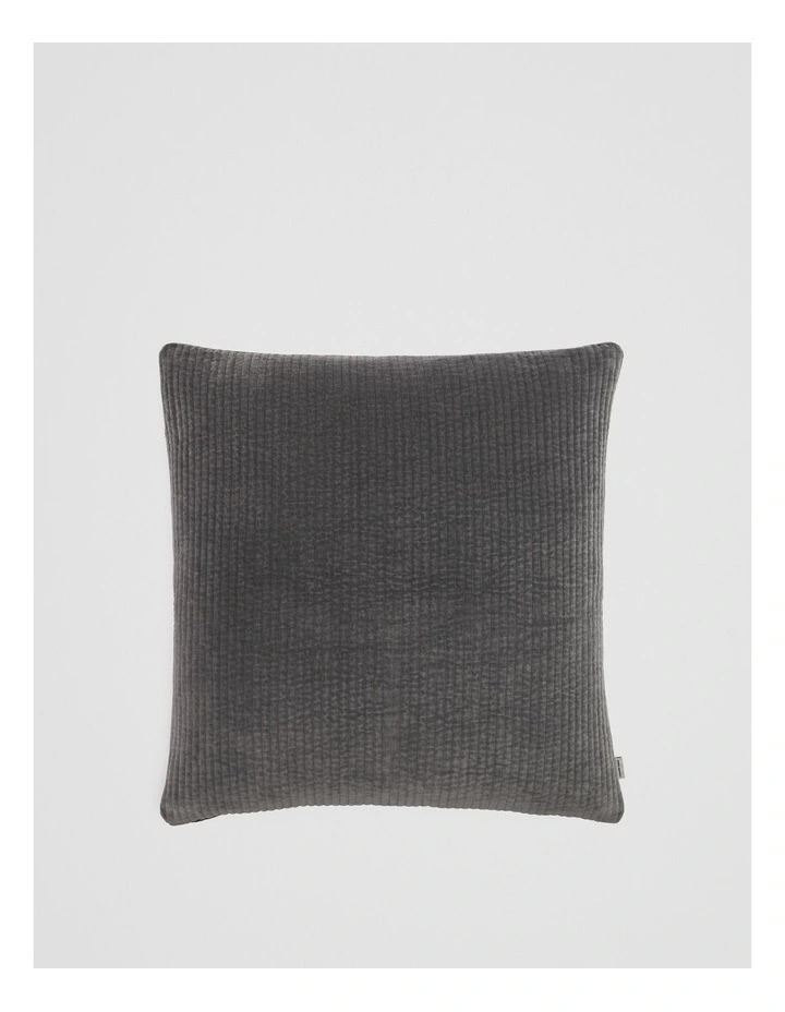 Marlon Organically Grown Cotton Velvet 55x55 Cushion in Charcoal image 1