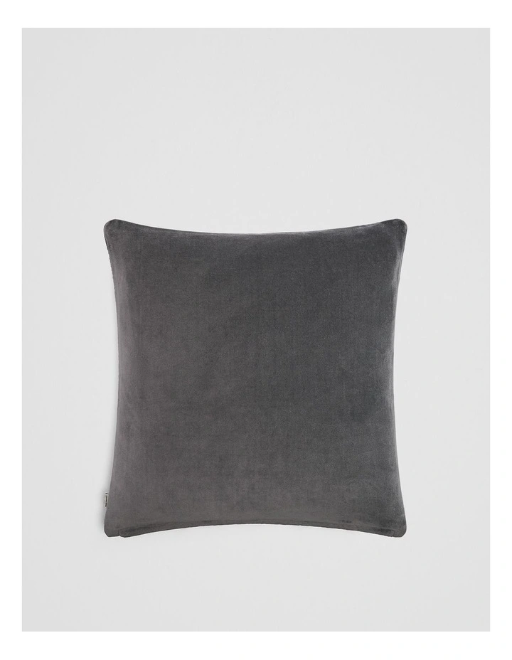 Marlon Organically Grown Cotton Velvet 55x55 Cushion in Charcoal image 3
