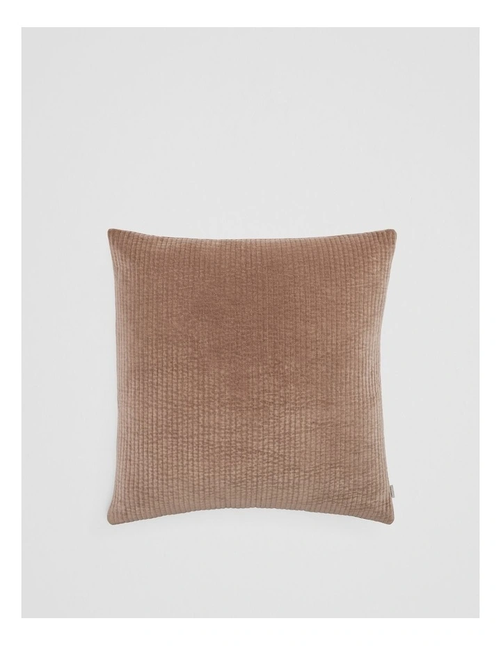 Marlon Organically Grown Cotton Velvet 55x55 Cushion in Nutmeg image 1