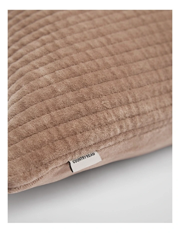Marlon Organically Grown Cotton Velvet 55x55 Cushion in Nutmeg image 2