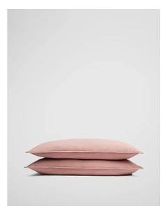 Brae Australian Cotton Pillowcase Pair in Pink Clay