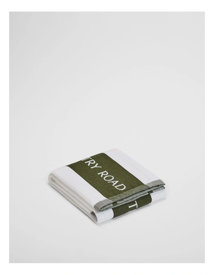 Cr Logo Verified Australian Cotton Tea Towel in Dark Olive image 1