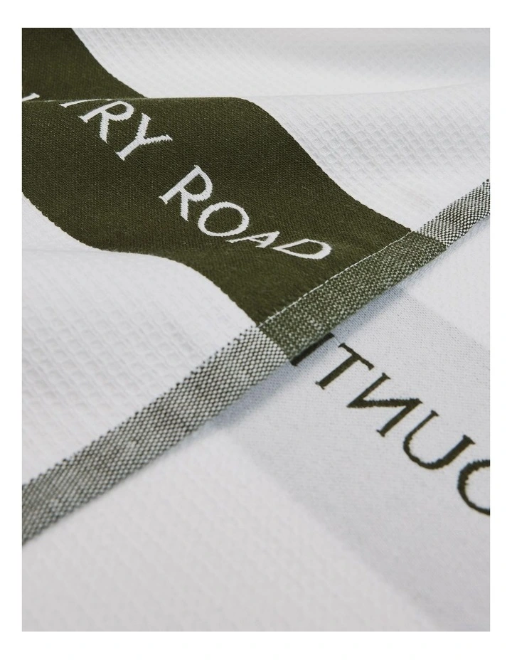 Cr Logo Verified Australian Cotton Tea Towel in Dark Olive image 2