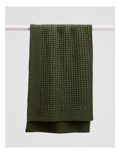 Eden Waffle Throw in Dark Olive