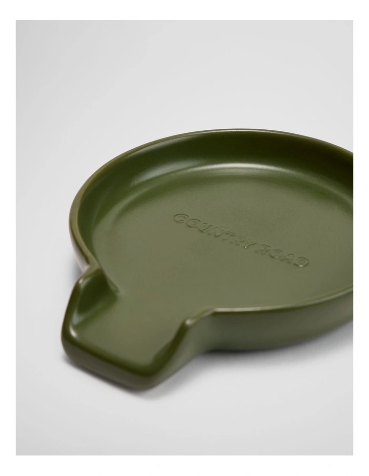 Demm Stoneware Spoon Rest in Dark Olive image 2
