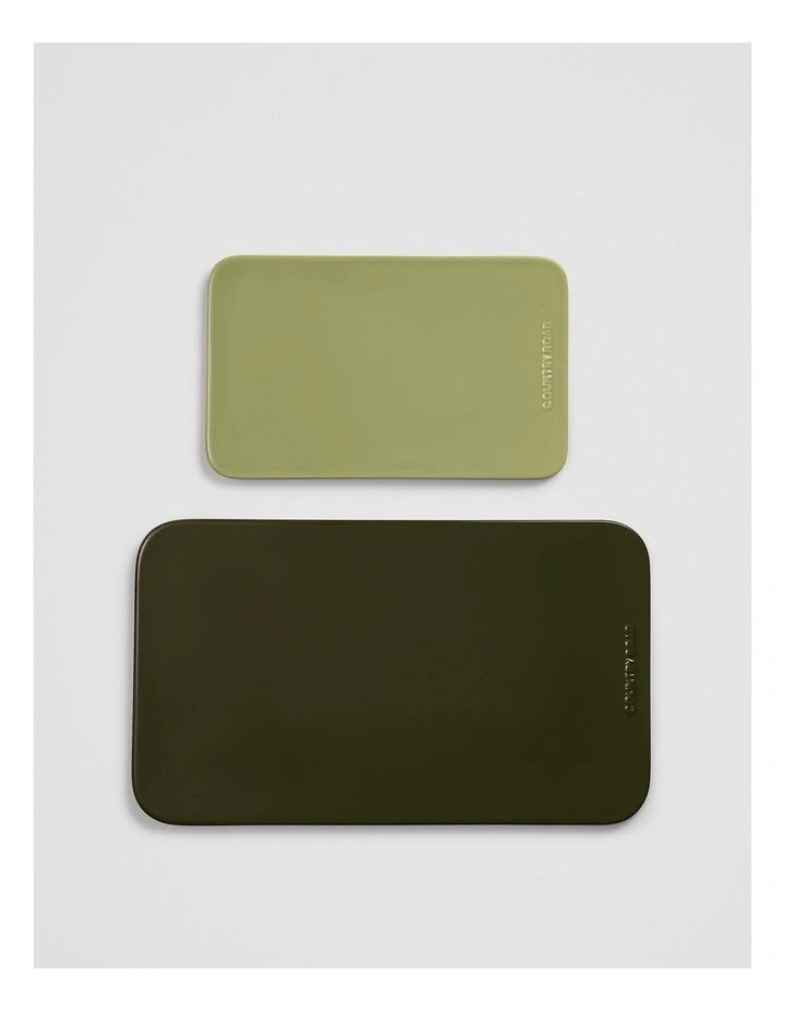 Toni Ceramic Board Set in Dark Olive image 1
