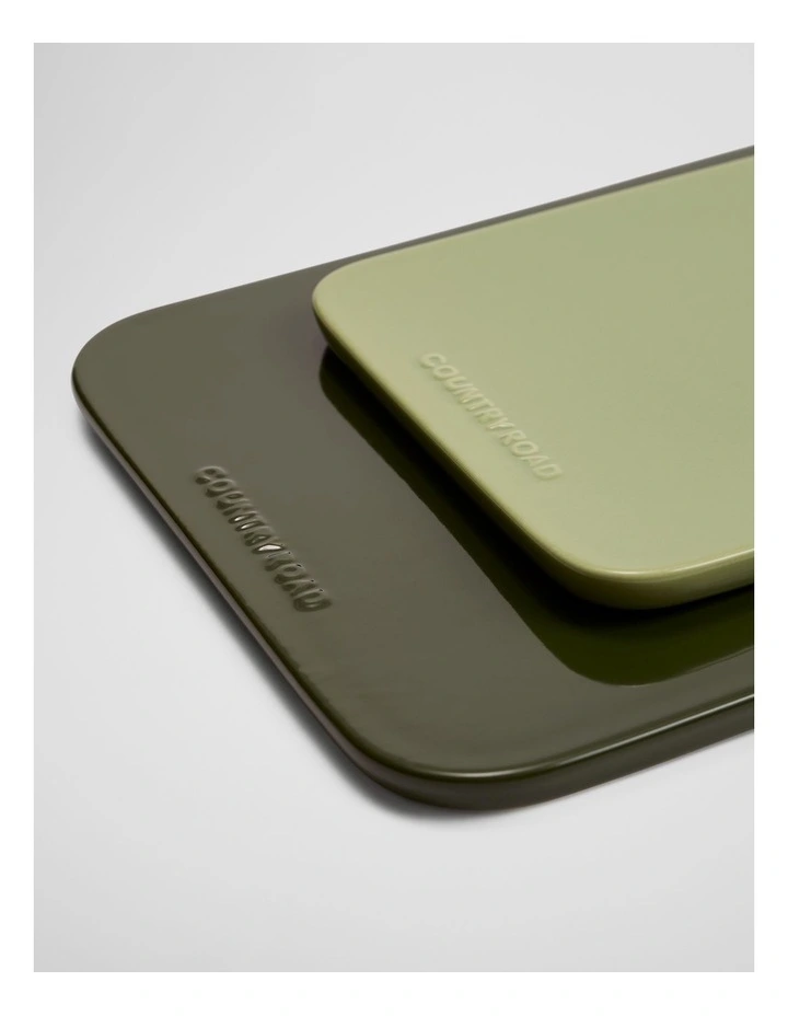 Toni Ceramic Board Set in Dark Olive image 2
