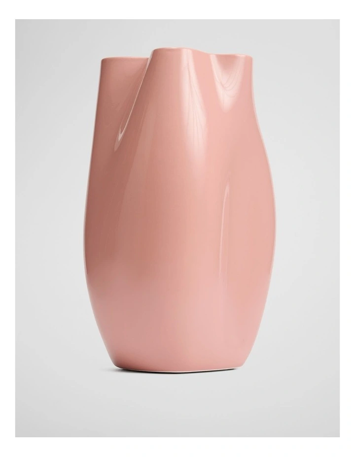 Phoebe Large Porcelain Vase in Pink Clay image 1