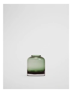 Dom Small Glass Vase in Dark Olive