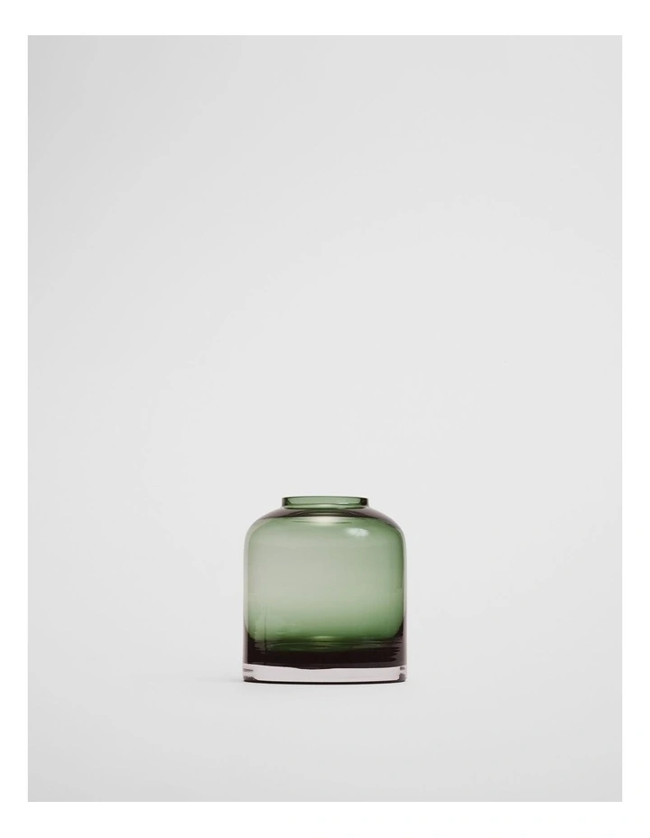 Dom Small Glass Vase in Dark Olive image 1