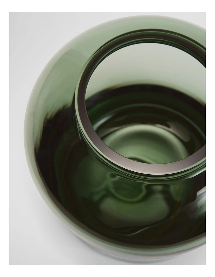 Dom Small Glass Vase in Dark Olive image 2