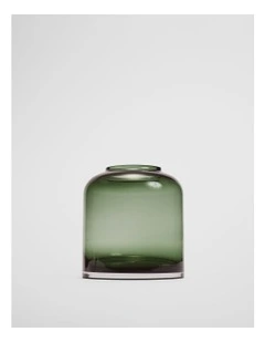 Dom Medium Glass Vase in Dark Olive