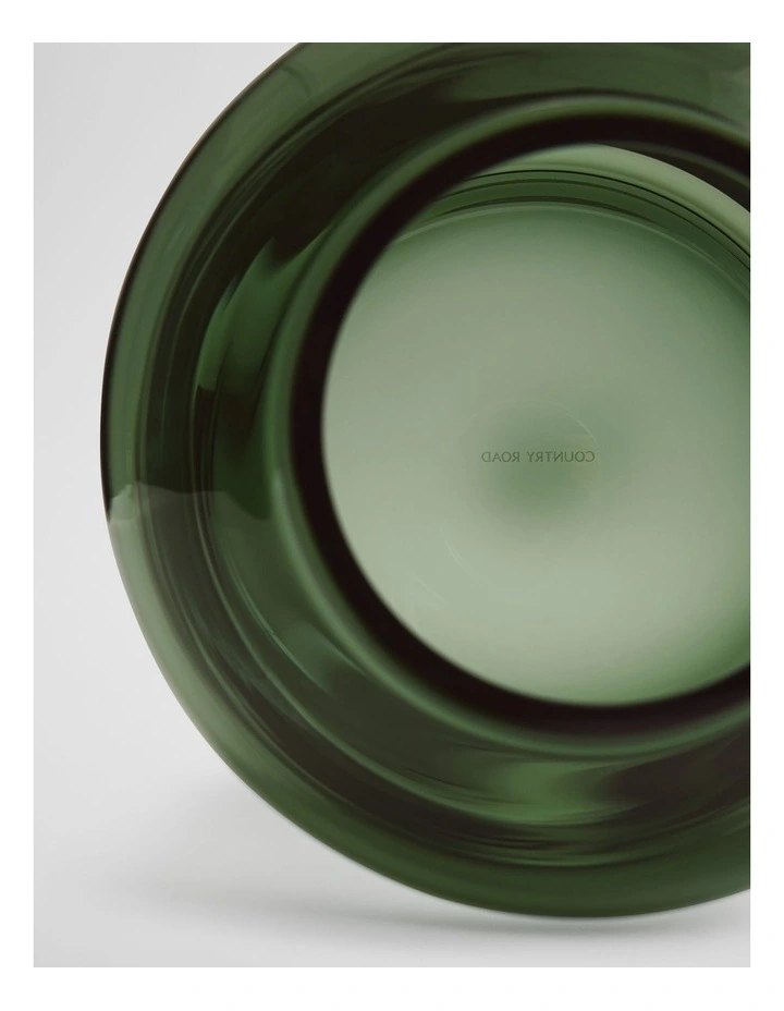 Dom Medium Glass Vase in Dark Olive image 3