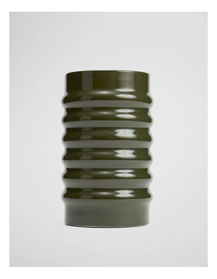 Tori Medium Vase in Dark Olive image 1
