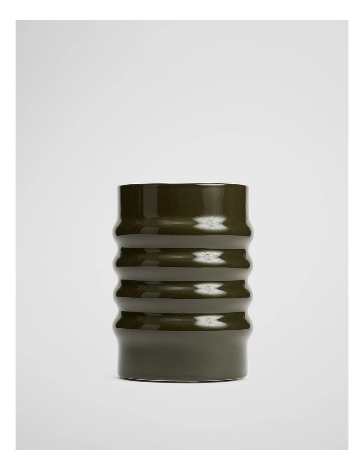 Tori Small Vase in Dark Olive image 1