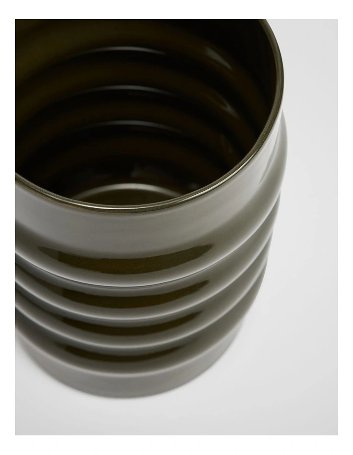 Tori Small Vase in Dark Olive image 2