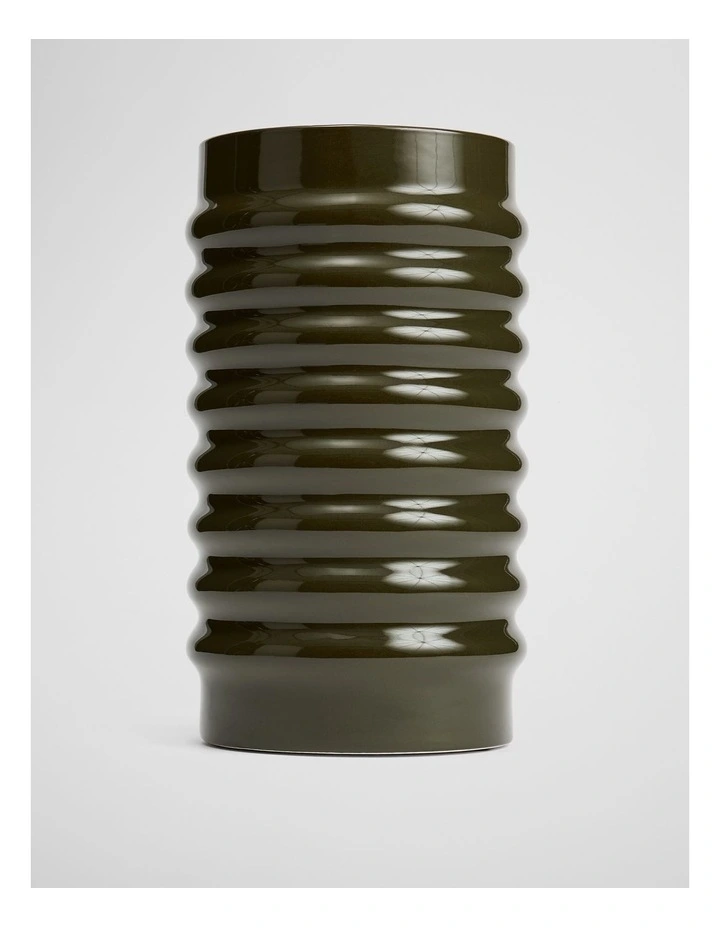 Tori Large Vase in Dark Olive image 1