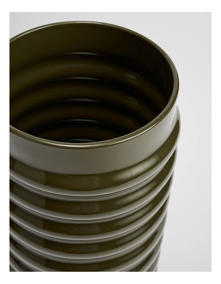 Tori Large Vase in Dark Olive image 2