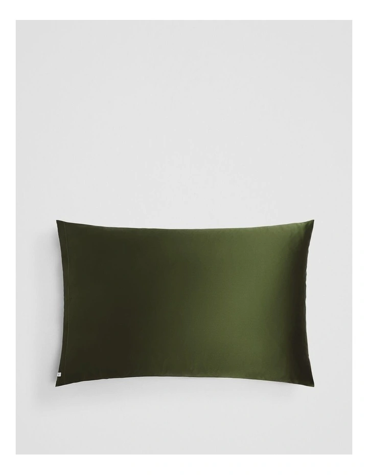 Silk Pillowcase in Dark Olive image 1