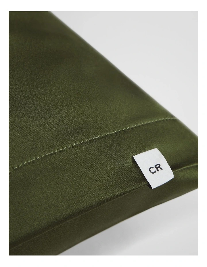 Silk Pillowcase in Dark Olive image 2