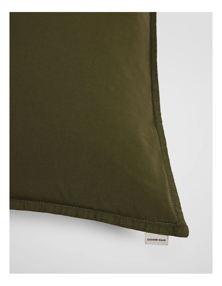 Brae Australian Cotton Pillowcase Pair in Dark Olive image 2