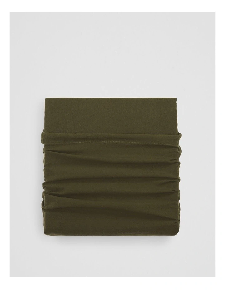 Brae Australian Cotton King Quilt Cover in Dark Olive image 1