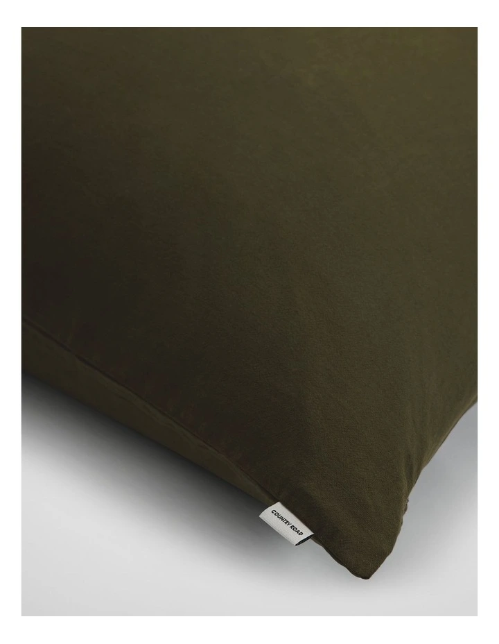 Brae Australian Cotton European Pillowcase in Dark Olive image 2