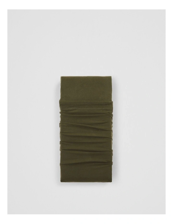 Brae Australian Cotton Queen Fitted Sheet in Dark Olive image 2