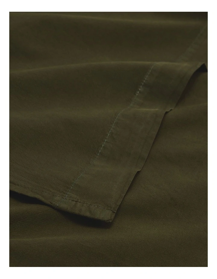 Brae Australian Cotton King Flat Sheet in Dark Olive image 2