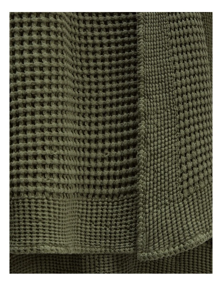 Monti Australian Cotton Waffle Blanket in Dark Olive image 3
