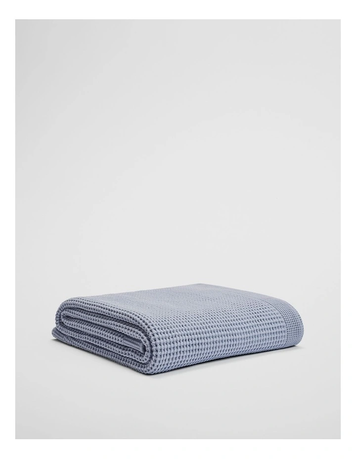 Monti Australian Cotton Waffle Blanket in Ciel Blue image 1
