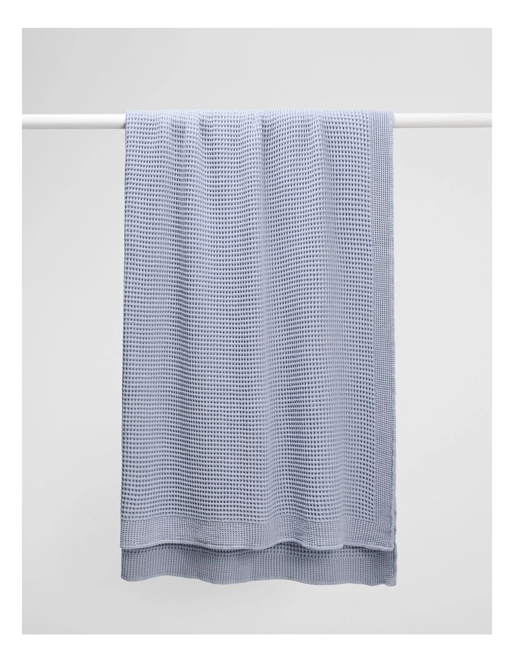 Monti Australian Cotton Waffle Blanket in Ciel Blue image 3