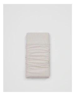 Brae Australian Cotton Stripe Queen Flat Sheet in Beige