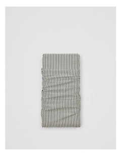 Brae Australian Cotton Stripe King Flat Sheet in Dark Olive