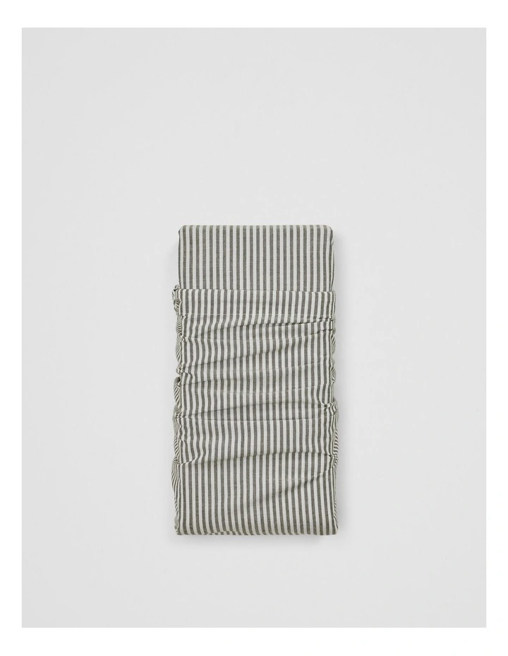 Brae Australian Cotton Stripe King Flat Sheet in Dark Olive image 1