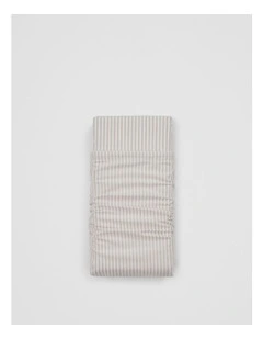 Brae Australian Cotton Stripe King Fitted Sheet in Beige
