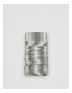 Brae Australian Cotton Stripe King Fitted Sheet in Dark Olive